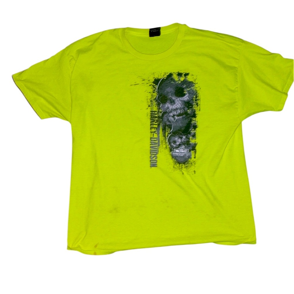 Harley-Davidson Men's Bright Yellow Skull Tee